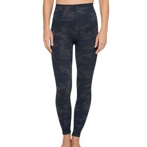 Spanx Black & Gray Camouflage High Waisted 7/8 Legging Activewear Sz L
